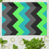 ブラックグリーングラデーションシボロンキッチンタオル キッチンタオル (折り畳み)