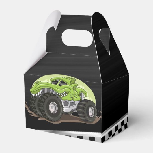 ブラックグリーンゲーターモンスタートラック誕生日パーティー フェイバーボックス (裏面サイド)