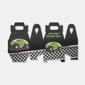 ブラックグリーンゲーターモンスタートラック誕生日パーティー フェイバーボックス (折り畳みなし)