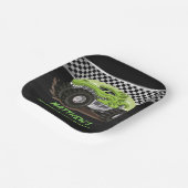 ブラックグリーンゲーターモンスタートラック誕生日パーティー ペーパープレート (傾斜あり)