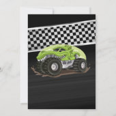 ブラックグリーンゲーターモンスタートラック誕生日パーティーInv 招待状 (裏面)