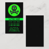 ブラックグリーンスカルタトゥーカスタムー名刺 名刺 (正面/裏面)