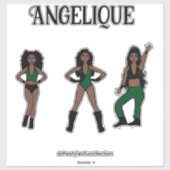 ブラックグリーンダンサー#1ステッカー シール (シート)