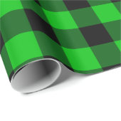 ブラックグリーンチェックラッピング紙モダンデザイン ラッピングペーパー (ロールコーナー)