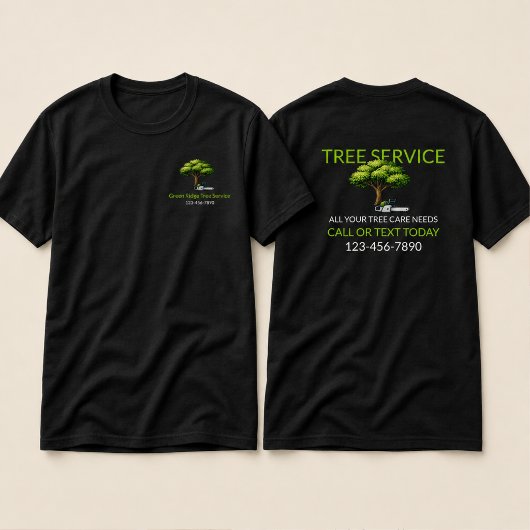 ブラックグリーンツリーサービス造園専門家 Tシャツ
