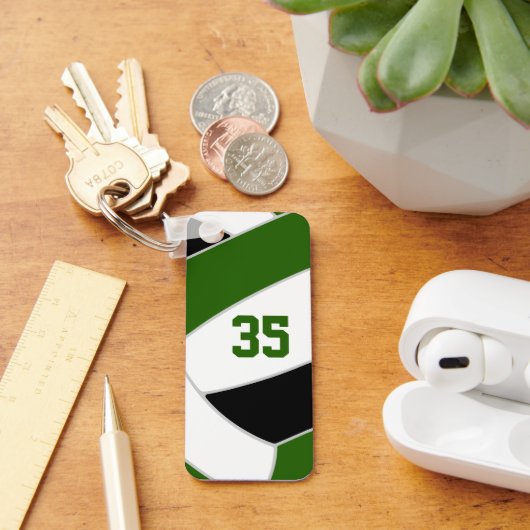 ブラックグリーンバレーボール部チームギフト キーホルダー (デスク)