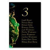 ブラックグリーンブロンズ結婚式レセプションテーブル番号 テーブルナンバー (正面)