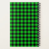 ブラックグリーンプランナーパーソナライズされたカスタム文字 プランナー手帳 (裏面)