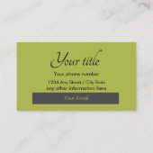 ブラックグリーンプロフェッショナルミニマリスト 名刺 (裏面)