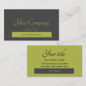 ブラックグリーンプロフェッショナルミニマリスト 名刺 (正面/裏面)