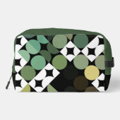 ブラックグリーンベージュブラウンミッドセンチュリーサークルパターン ドップキット (裏面)