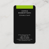 ブラックグリーンホワイト魅力的なチャーム名刺 名刺 (正面)