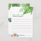 ブラックグリーンボーイシャワー新しい親のアドバイスカード ノートカード (正面/裏面)