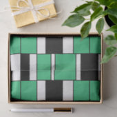 ブラックグリーンミッドセンチュリージオメトリック 薄葉紙 (ギフト)