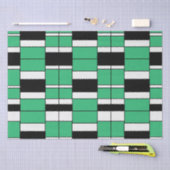 ブラックグリーンミッドセンチュリージオメトリック 薄葉紙 (クラフト)