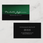 ブラックグリーンメイクアップアーティストユニークの名刺 名刺 (正面/裏面)