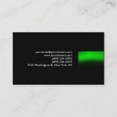 ブラックグリーンモダンプレーンユニークトレンドプロフェッショナル 名刺 (裏面)