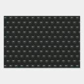 ブラックグリーンモダン親愛〔雄ジカの〕枝角モノグラムの ラッピングペーパーシート (正面)