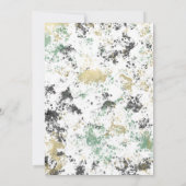 ブラックグリーンモダン金ゴールドスウィート16バースデーパーティー 招待状 (裏面)