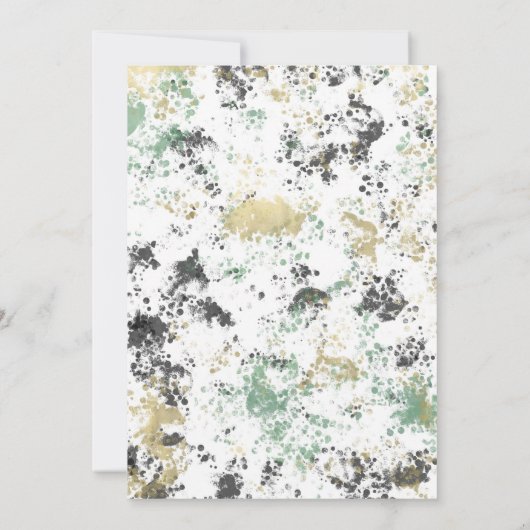 ブラックグリーンモダン金ゴールドスウィート16バースデーパーティー 招待状 (裏面)