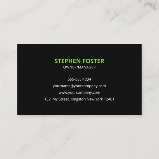 ブラックグリーンランドケア造園芝刈り 名刺 (裏面)