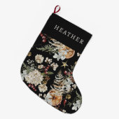 ブラックグリーンリークリスマスストッキング ラージクリスマスストッキング (正面 (吊り時))