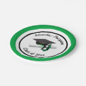 ブラックグリーン卒業キャップとタッセル |カスタム ペーパープレート (アングル)