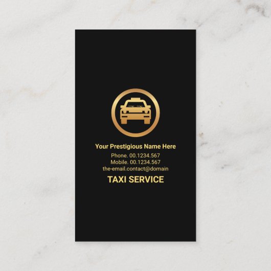 ブラックグリーン層金ゴールドタクシー看板ライド共有 名刺 (裏面)