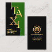 ブラックグリーン層金ゴールドタクシー看板ライド共有 名刺 (正面/裏面)