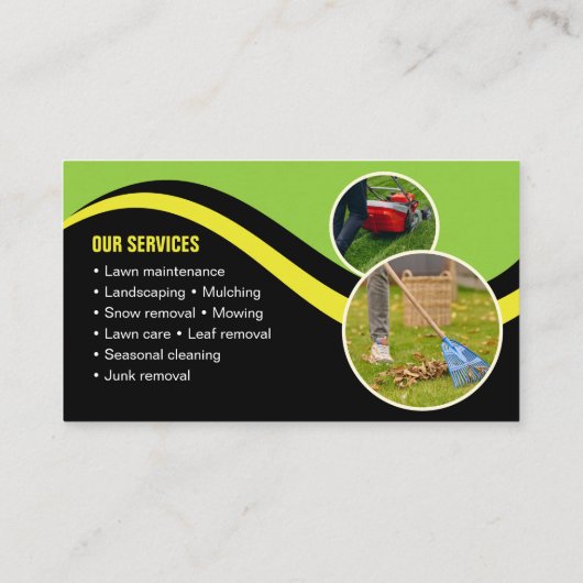 ブラックグリーン気に芝生造園草刈り3写真 名刺 (裏面)
