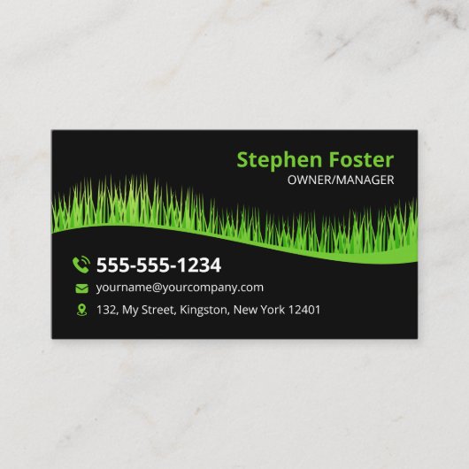 ブラックグリーン芝生気に造園モウィングローンケア 名刺 (正面)