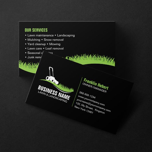 ブラックグリーン芝生気に造園草刈サービス 名刺