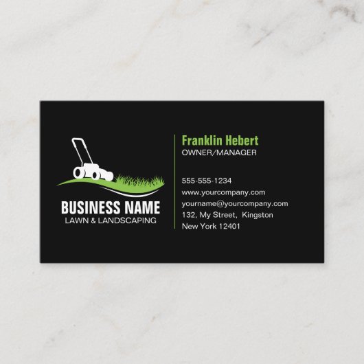 ブラックグリーン芝生気に造園草刈サービス 名刺 (正面)