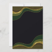 ブラックグリーン金ゴールドグリッターサプライズ18誕生日 招待状 (裏面)