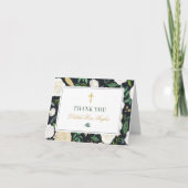 ブラックグリーン金ゴールドフローラ水の色の最初のコミュニティ サンキューカード (正面)