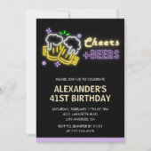 ブラックグリーン ビール 41歳の誕生日 招待状 (正面)