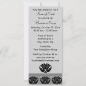 ブラックグレイアールヌーボーダマスクハッピーバースデーパーティー 招待状 (裏面)