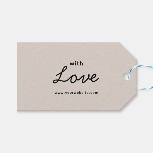 ブラックグレイエレガントビジネスとラブギフトラベル ギフトタグ (正面(横))