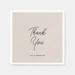 ブラックグレイエレガントビジネスサンキューナプキン スタンダードカクテルナプキン