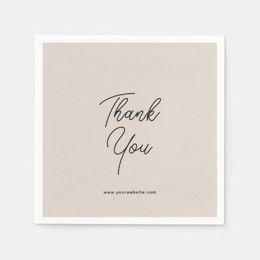 ブラックグレイエレガントビジネスサンキューナプキン スタンダードカクテルナプキン (正面)