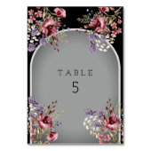 ブラックグレイエレガントビューティフルアーチ招待状 テーブルナンバー (裏面)