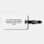 ブラックグレイエレガントモノグラ結婚ム ラゲッジタグ (裏面横)