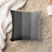 ブラックグレイグラデーションストライプ装飾用クッション クッション (ブランケット)