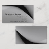 ブラックグレイシンプルプレーン名刺 名刺 (正面/裏面)