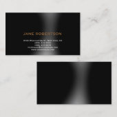 ブラックグレイシンプルプレーン名刺 名刺 (正面/裏面)