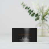 ブラックグレイシンプルプレーン名刺 名刺 (スタンド正面)