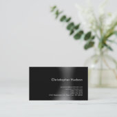 ブラックグレイシンプルプレーン名刺 名刺 (スタンド正面)
