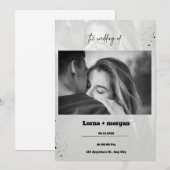 ブラックグレイシンプル結婚式招待状 招待状 (正面/裏面)