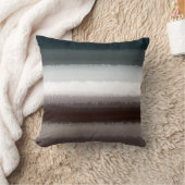 ブラックグレイトープストライプズ クッション (ブランケット)