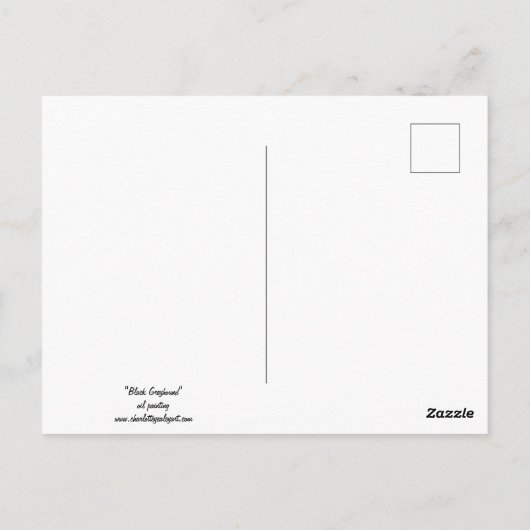 ブラックグレイハウンド犬アートポストカード ポストカード (裏面)